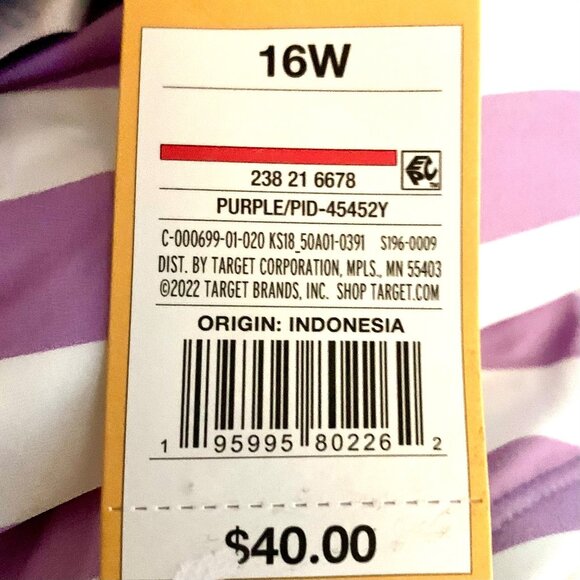 Kona Sol Plus One Piece Purple Stripe Print V-Neck High Leg Swim Suit 16W Plus - Picture 8 of 10